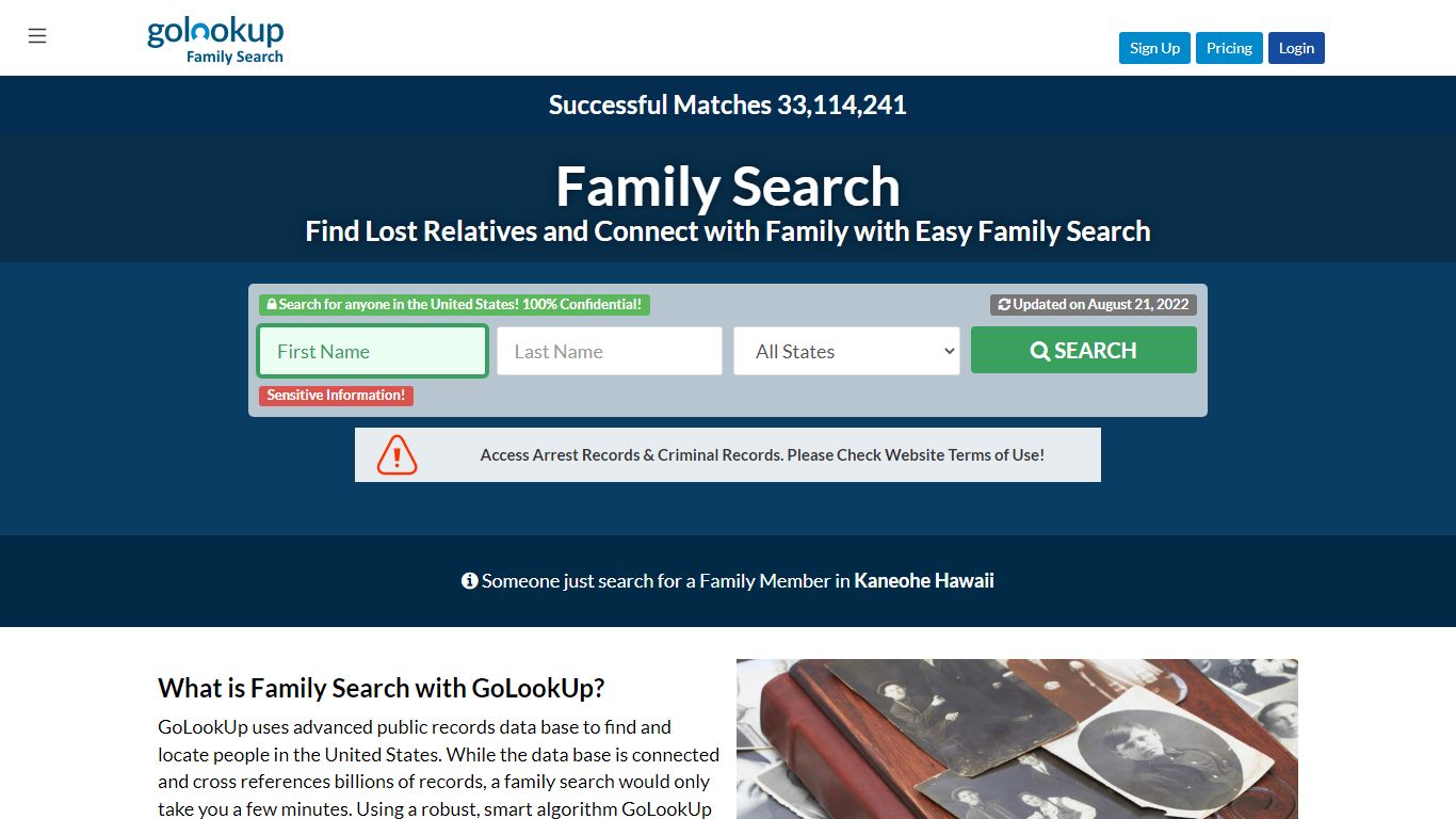 Online Family Search | Find A Family Member | GoLookUp